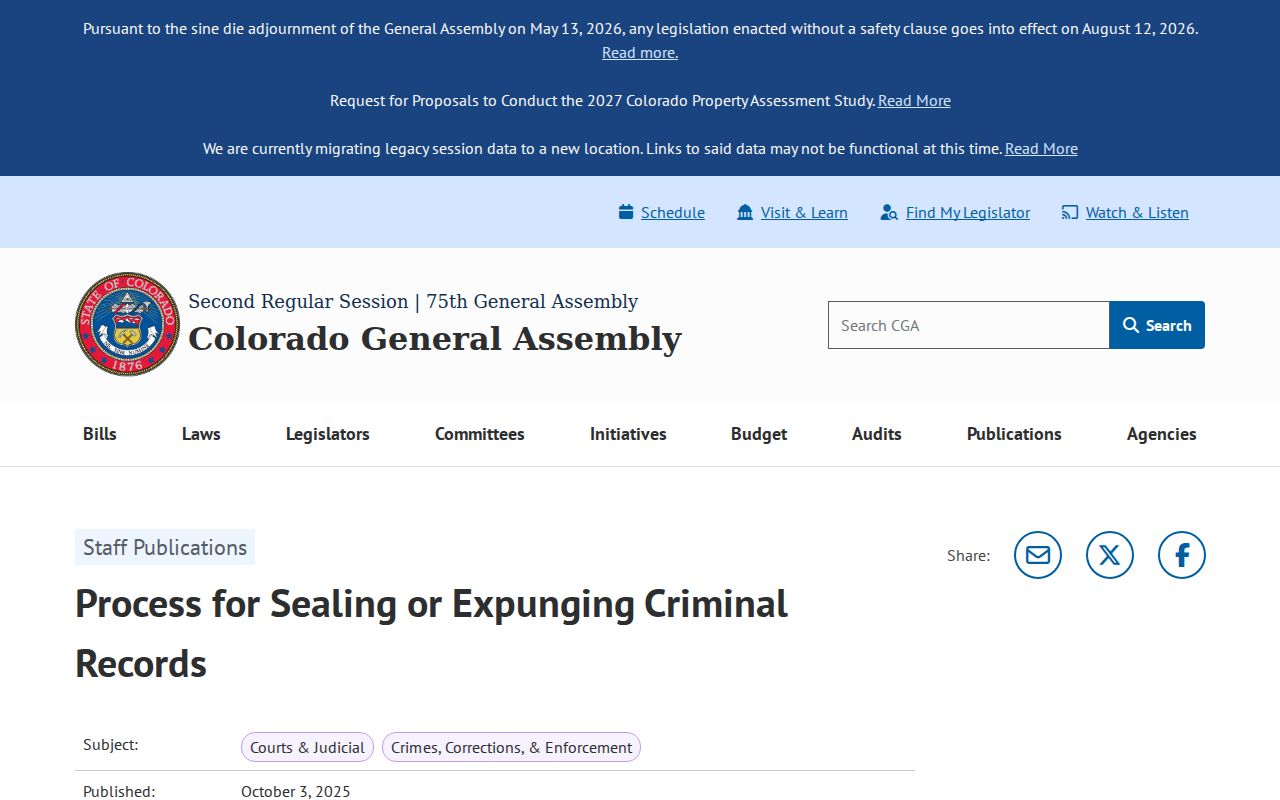 Center court docket legislative sealing and expungement overview