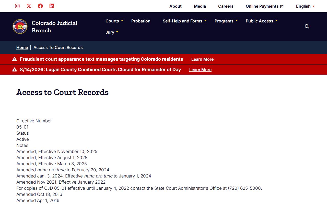 Rio Grande County court docket public access directive