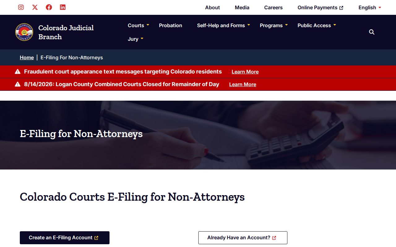 Rio Grande County court docket party e-filing access