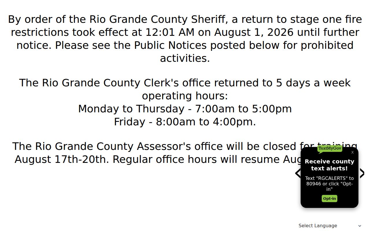 Rio Grande County court docket local government context