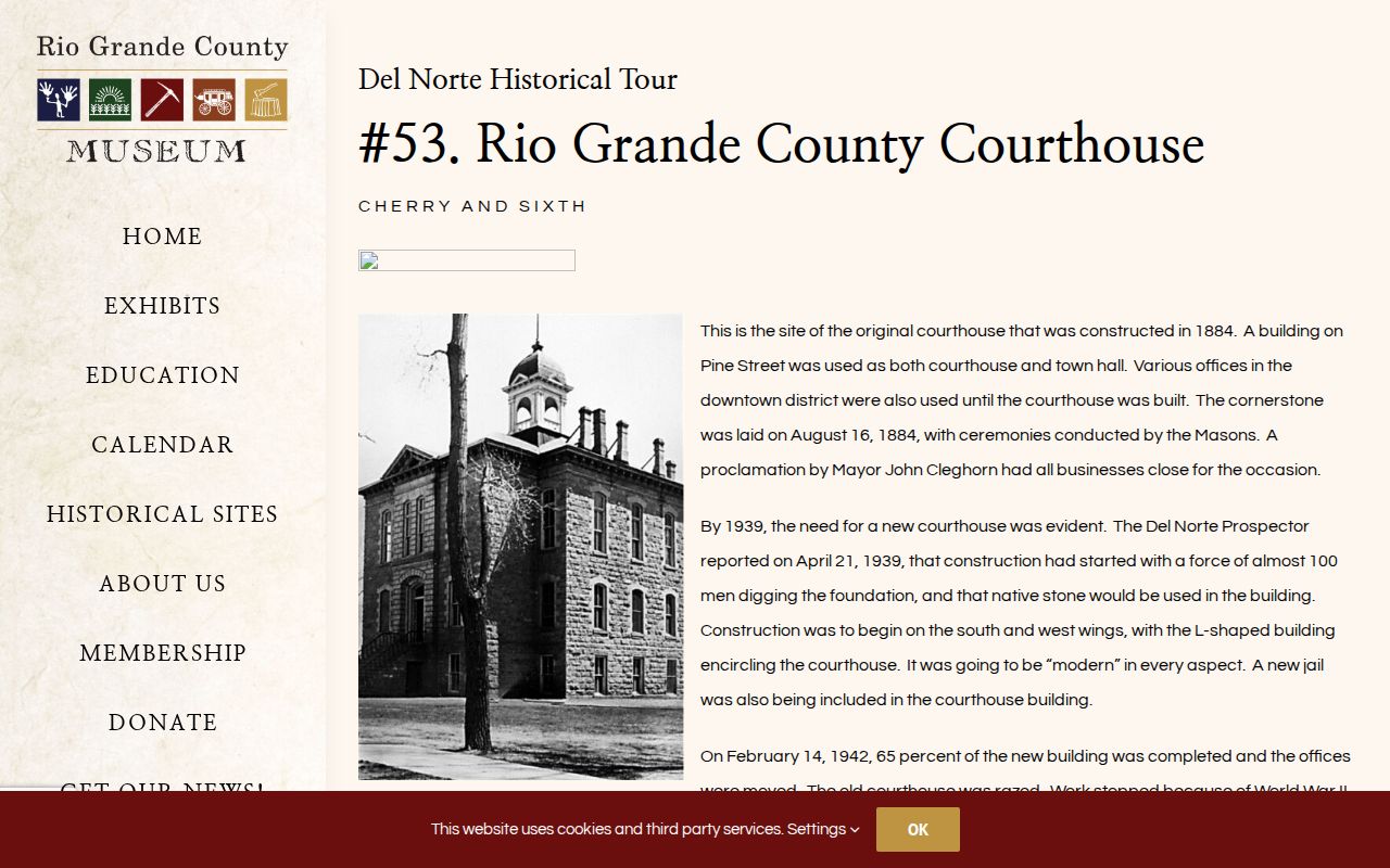 Del Norte court docket courthouse history from the Rio Grande County Museum