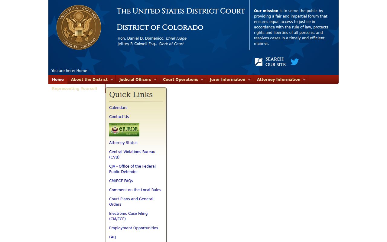 Rio Grande County court records venue comparison with the District of Colorado homepage